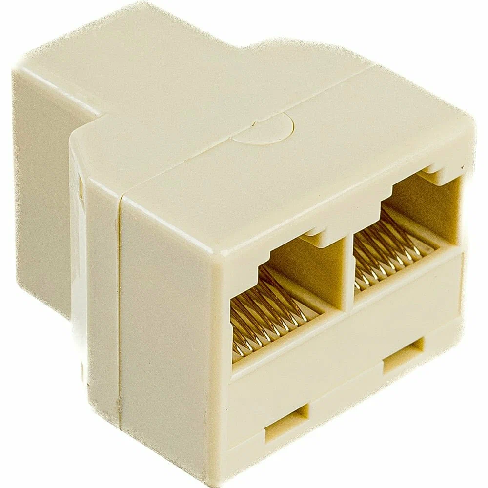 Разветвитель RJ45 2 гнезда 8p8c + гнездо 8p8c