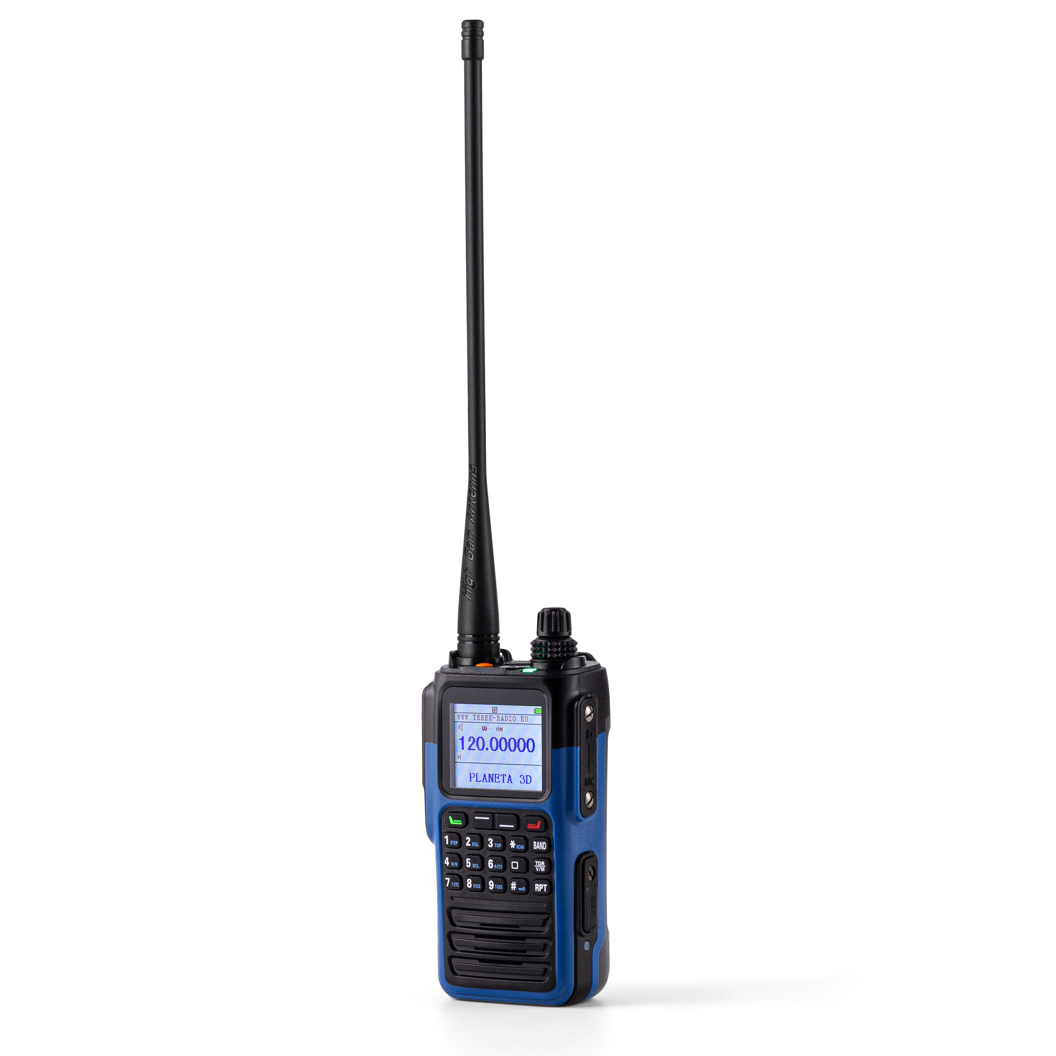 Терек Планета 3Д UHF/VHF/Авиа (118-136 МГц/136-174/МГц 400-480 МГц) портативная аналоговая рация