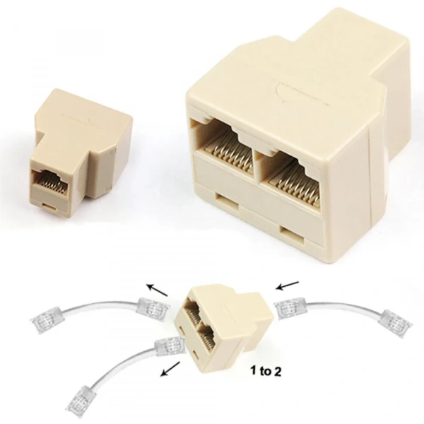 Разветвитель RJ45 2 гнезда 8p8c + гнездо 8p8c фото в интернет-магазине Radio26