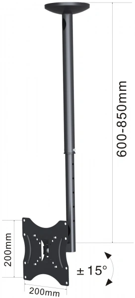 UNITEKI LCD2101 ЧЕРНЫЙ VESA: 200*200 , 200*100 , 100*100 , диа-ль 14-40" , нагрузка 37 кг. ,  поворо фото в интернет-магазине Radio26