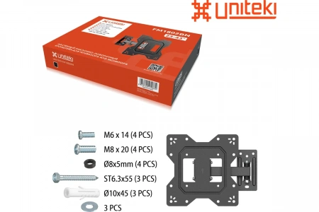 Кронштейн для телевизора UniTeki FM1802BN, 13-43 дюйма фото в интернет-магазине Radio26